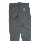 CARHARTT Mens Cotton Blend Grey Slim Straight Trousers W30 L32 Workwear Durable
