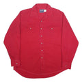 WRANGLER Mens Red Plain Cotton Shirt XL Classic Western Style Button Up
