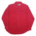 WRANGLER Mens Red Plain Cotton Shirt XL Classic Western Style Button Up