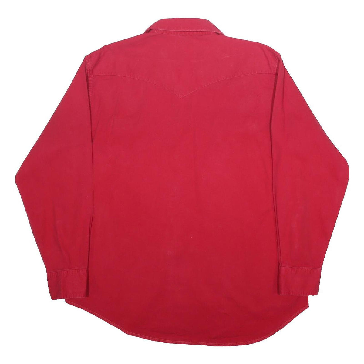 WRANGLER Mens Red Plain Cotton Shirt XL Classic Western Style Button Up