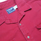 WRANGLER Mens Red Plain Cotton Shirt XL Classic Western Style Button Up
