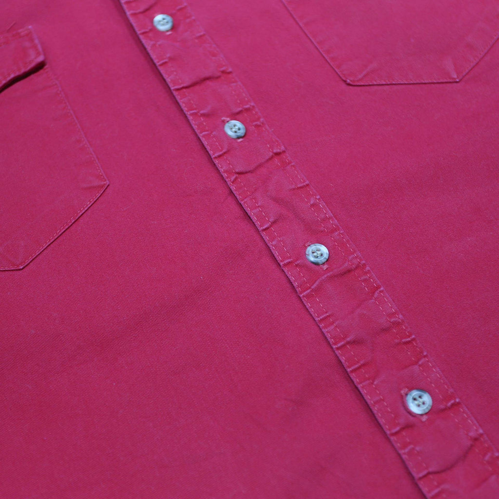 WRANGLER Mens Red Plain Cotton Shirt XL Classic Western Style Button Up