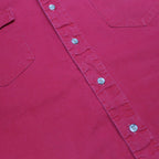 WRANGLER Mens Red Plain Cotton Shirt XL Classic Western Style Button Up