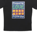 LOVE MOSCHINO Womens Black Graphic T-Shirt M Short Sleeve Crew Neck Cotton Blend