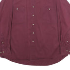 BASIC OPTIONS Mens Maroon Cotton Shirt L Classic Button-Down Long Sleeve Casual