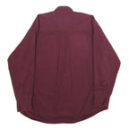BASIC OPTIONS Mens Maroon Cotton Shirt L Classic Button-Down Long Sleeve Casual