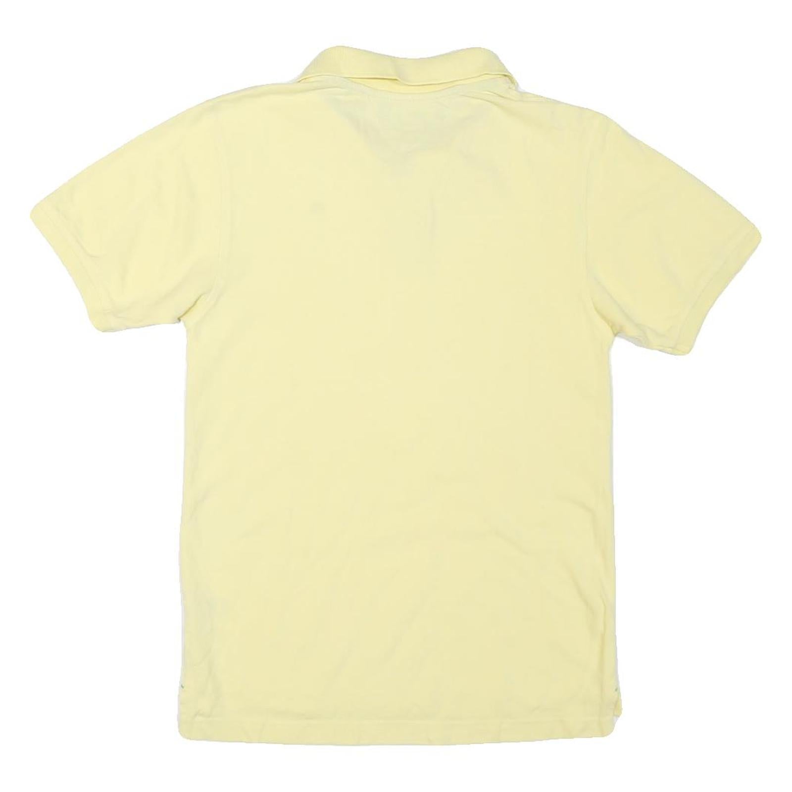 TOMMY HILFIGER Womens Yellow Short Sleeve Plain XL Polo Shirt Cotton Blend