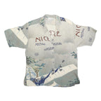 KT Womens Grey Printed Shirt Short Sleeve Collared UK 12 Aviation Themed