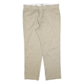 DICKIES Mens Cotton Blend Beige Regular Fit Straight Leg Trousers W42 L32