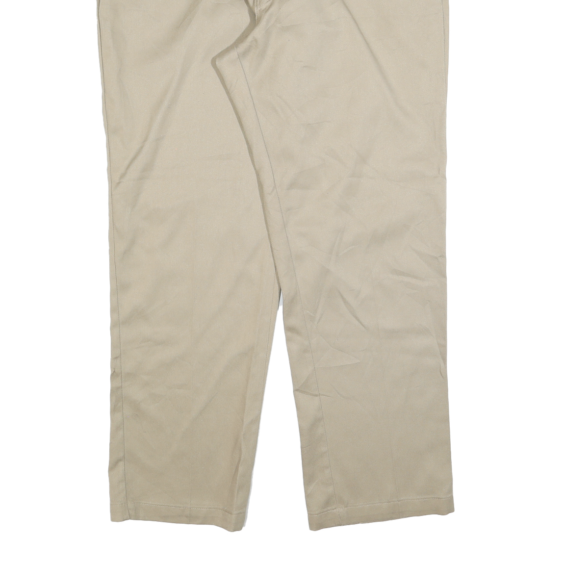 DICKIES Mens Cotton Blend Beige Regular Fit Straight Leg Trousers W42 L32