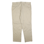DICKIES Mens Cotton Blend Beige Regular Fit Straight Leg Trousers W42 L32