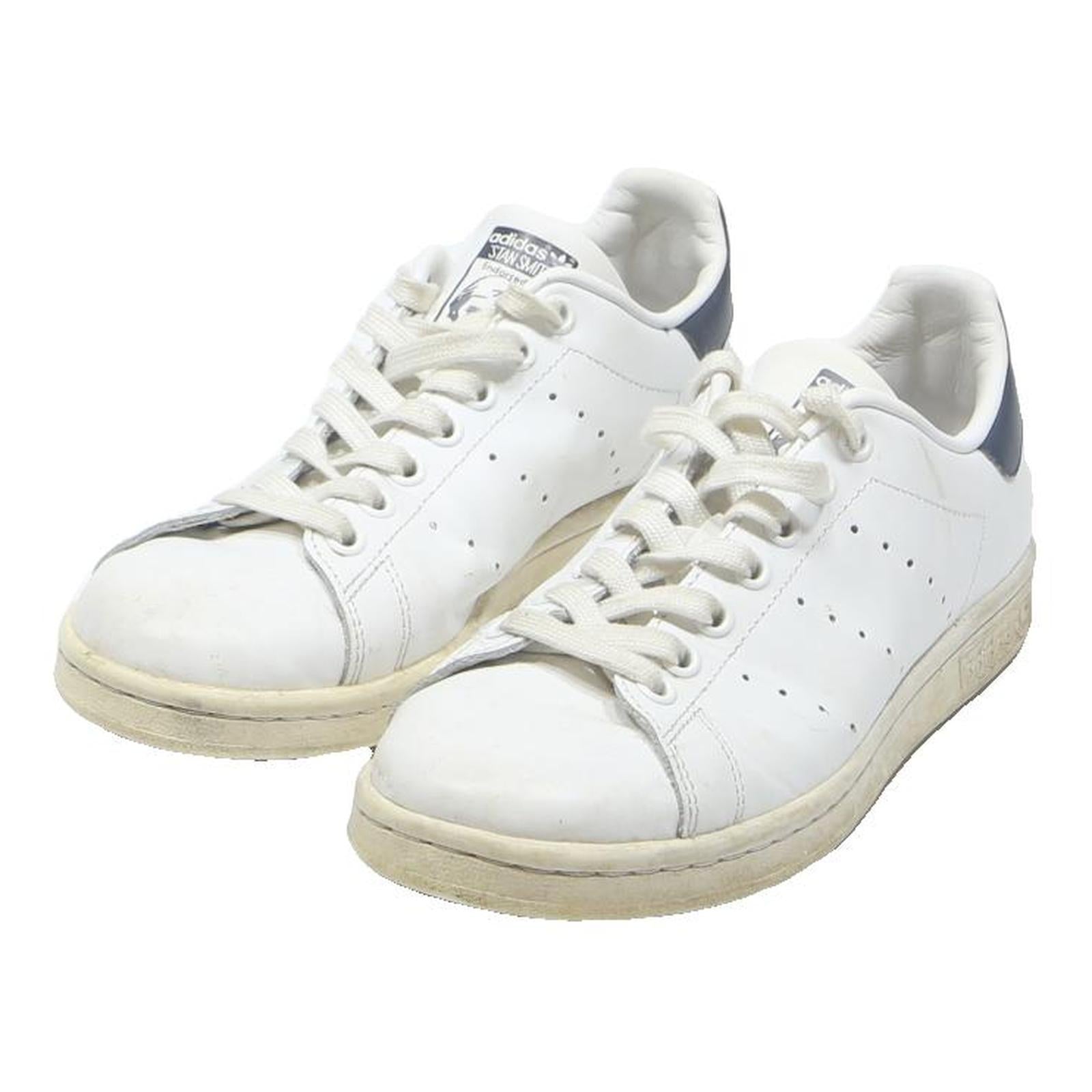 ADIDAS Stan Smith Womens Classic Leather Trainers White Navy UK 5 Casual