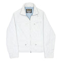 BARBOUR Womens White Quilted Jacket S Polyester Zip Classic Fit Casual Outerwear