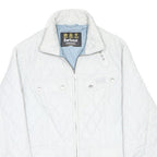 BARBOUR Womens White Quilted Jacket S Polyester Zip Classic Fit Casual Outerwear