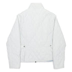 BARBOUR Womens White Quilted Jacket S Polyester Zip Classic Fit Casual Outerwear
