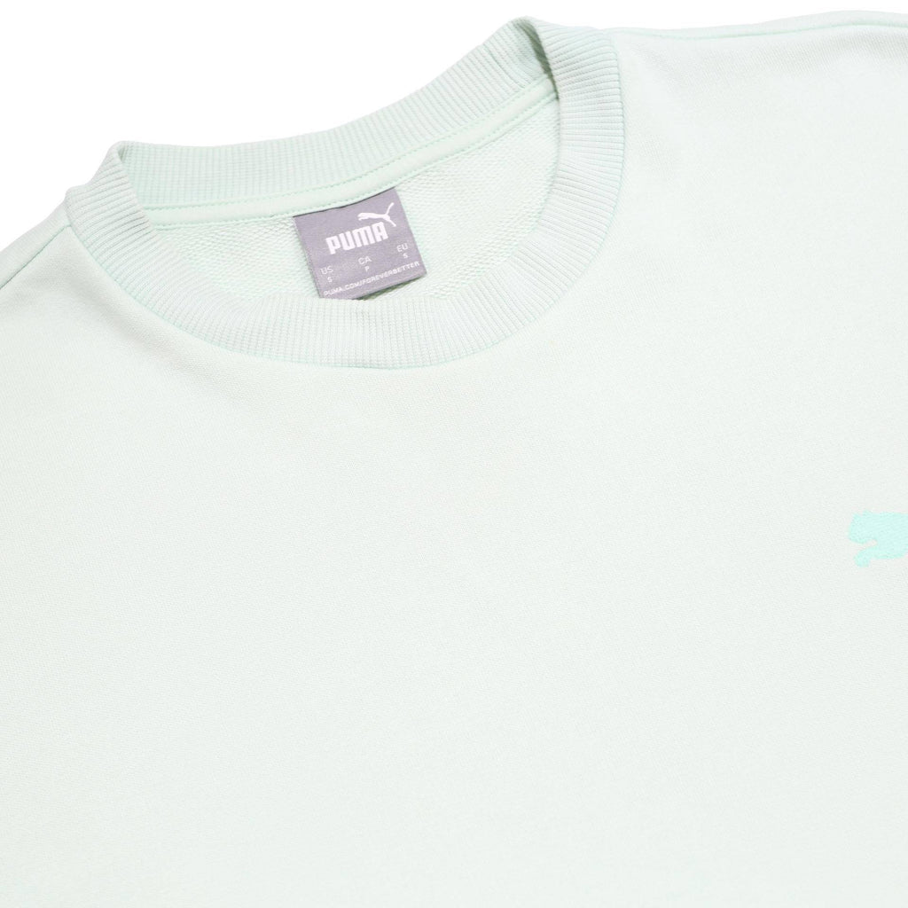 PUMA Mens White Crew Neck S Cotton Blend Sweatshirt Sport Casual Pullover