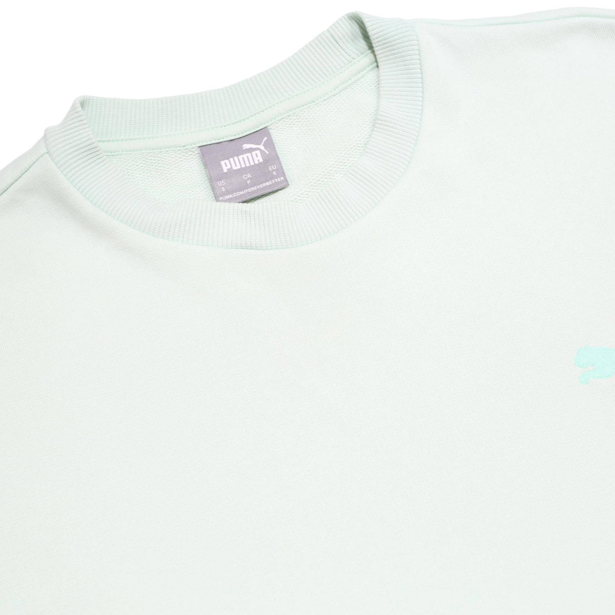 PUMA Mens White Crew Neck S Cotton Blend Sweatshirt Sport Casual Pullover