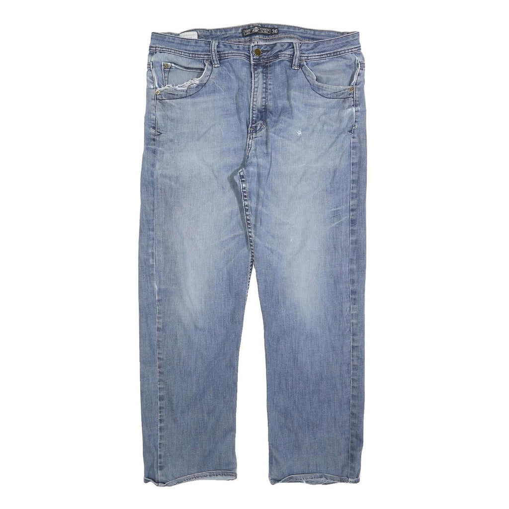 DICKIES Mens Jeans Blue Regular Straight Denim Light W36 L28 Casual Wear