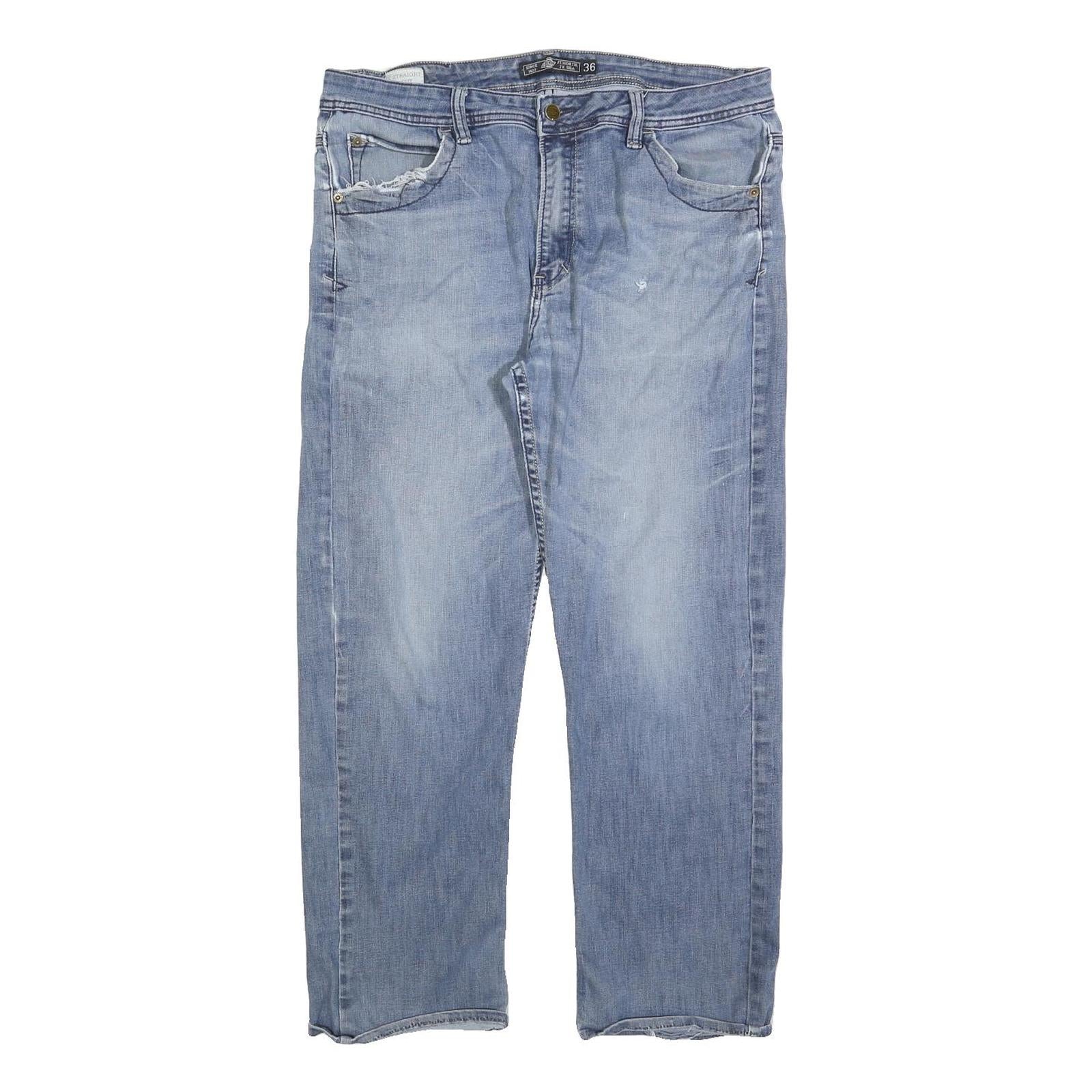 DICKIES Mens Jeans Blue Regular Straight Denim Light W36 L28 Casual Wear