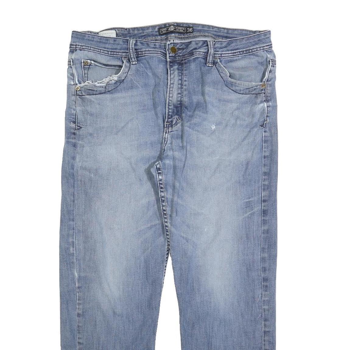 DICKIES Mens Jeans Blue Regular Straight Denim Light W36 L28 Casual Wear