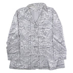 Womens Blazer Jacket Silver 90s Crazy Pattern M