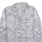 Womens Blazer Jacket Silver 90s Crazy Pattern M