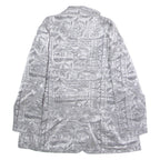 Womens Blazer Jacket Silver 90s Crazy Pattern M