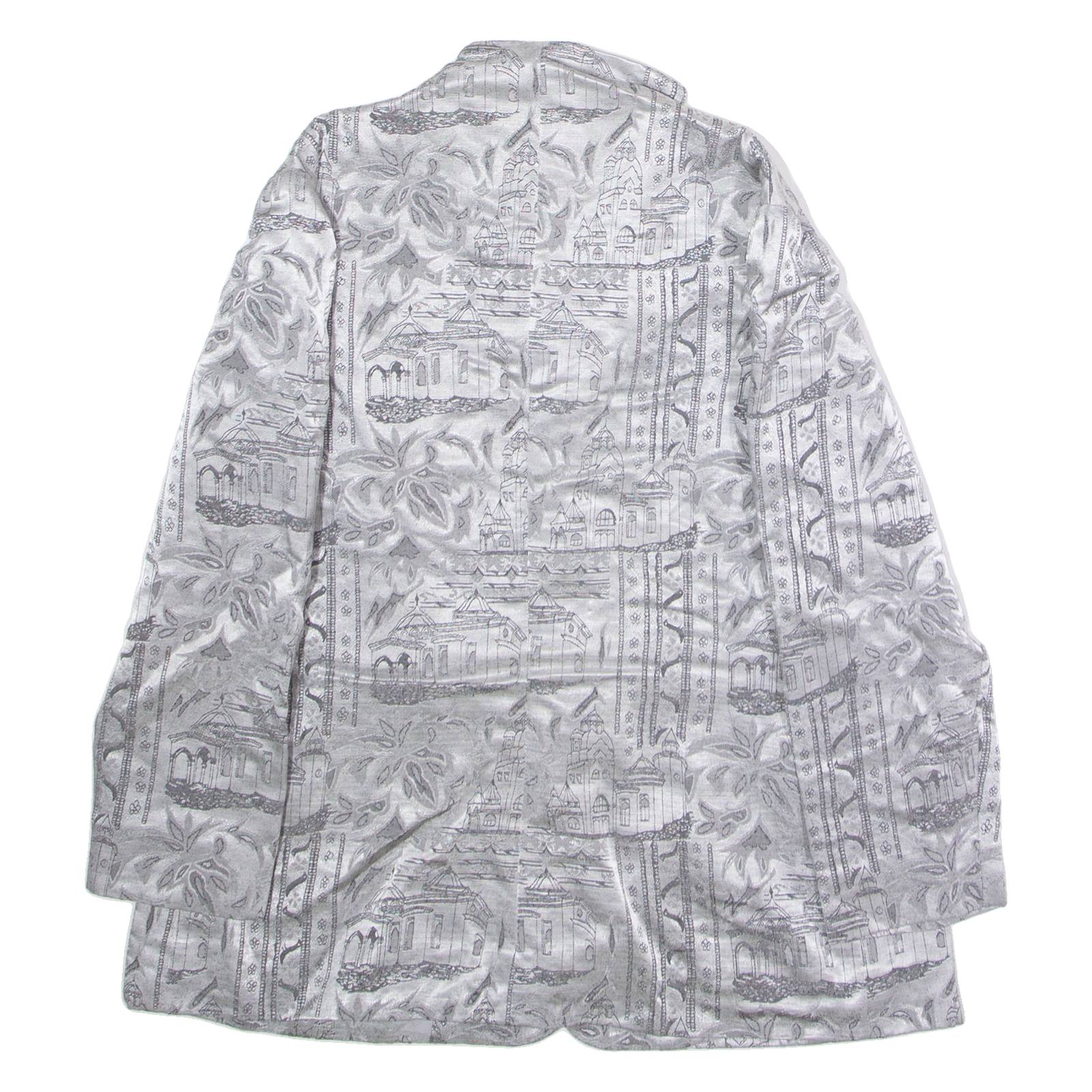 Womens Blazer Jacket Silver 90s Crazy Pattern M