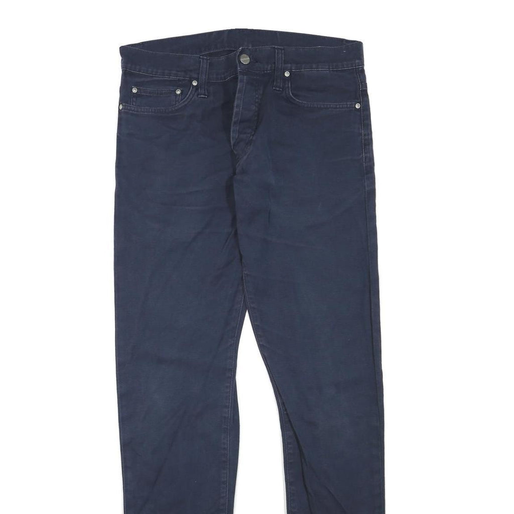 CARHARTT Womens Jeans Navy Blue Regular Straight Denim Woven W32 L34 Zip Cotton