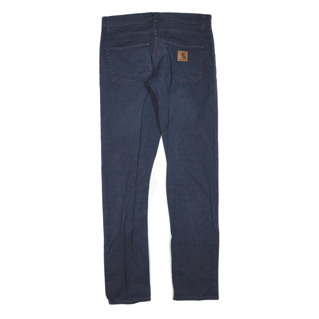 CARHARTT Womens Jeans Navy Blue Regular Straight Denim Woven W32 L34 Zip Cotton