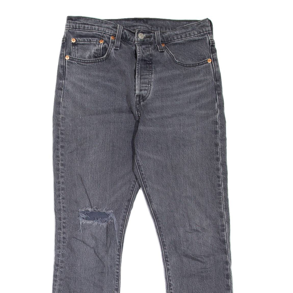 LEVI'S 501S Jeans BIG E Distressed Womens Grey Skinny Straight W27 L28