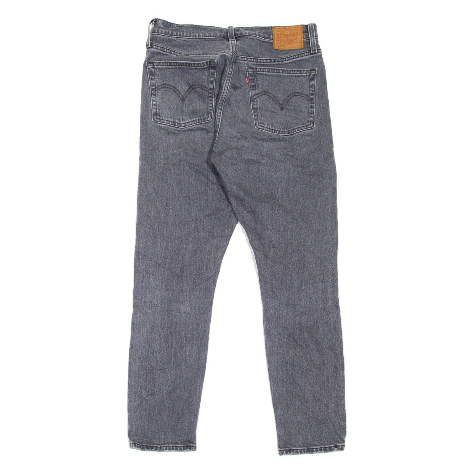 LEVI'S 501S Jeans BIG E Distressed Womens Grey Skinny Straight W27 L28