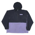 CHAMPION Mens Navy & Purple Half Zip Nylon Jacket 2XL Hooded Sportswear Casual