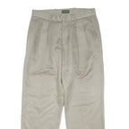 DOCKERS Mens Classic Beige Cotton Blend Trousers W32 L29 Button Closure Formal