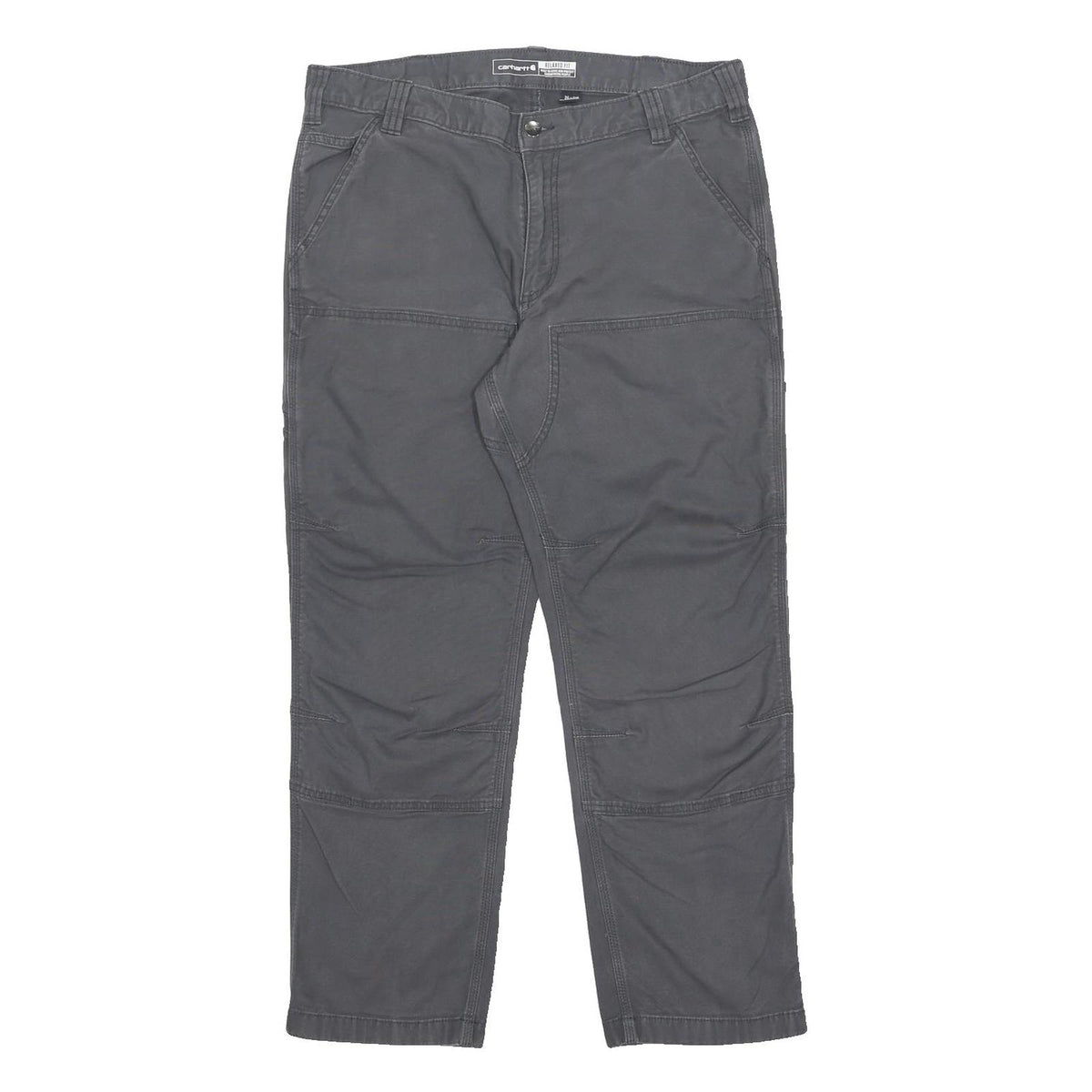 CARHARTT Mens Cotton Blend Grey Relaxed Leg Trousers W36 L30 Workwear Durable