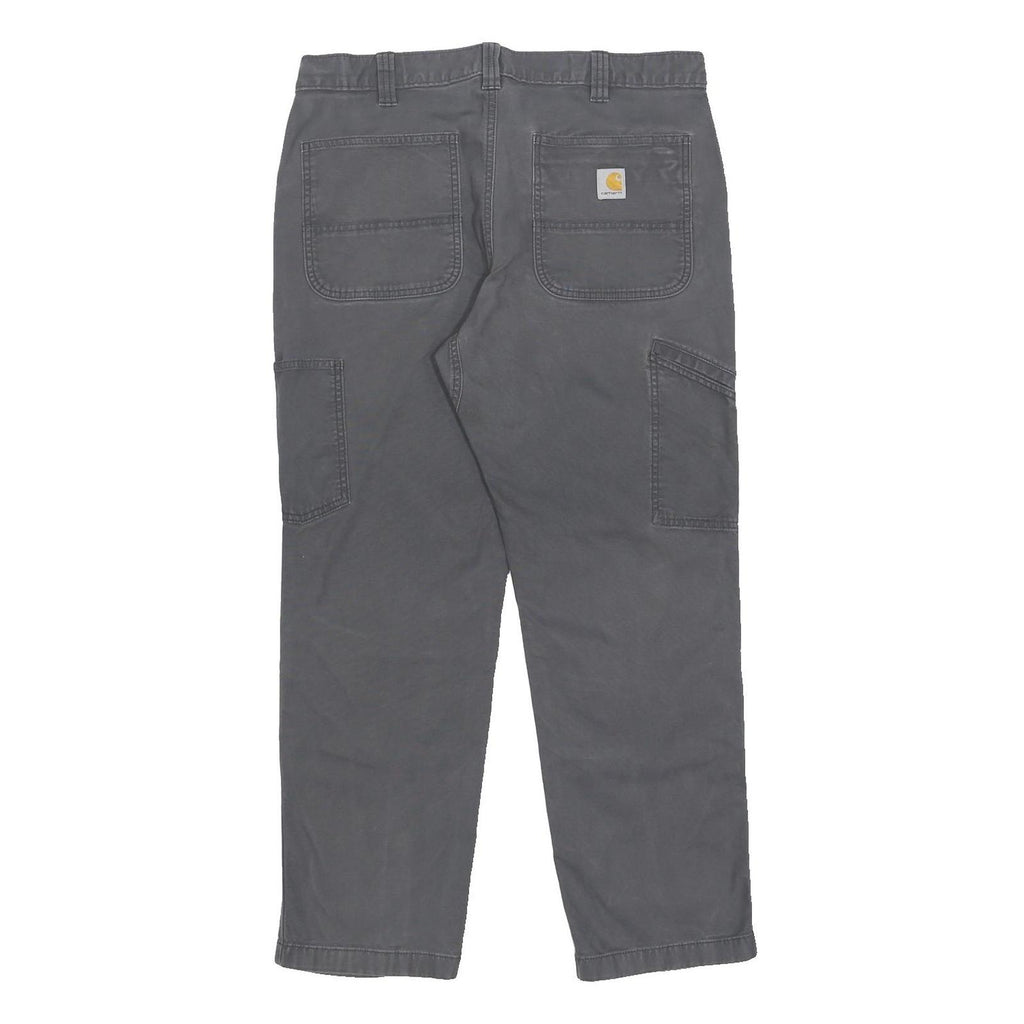 CARHARTT Mens Cotton Blend Grey Relaxed Leg Trousers W36 L30 Workwear Durable