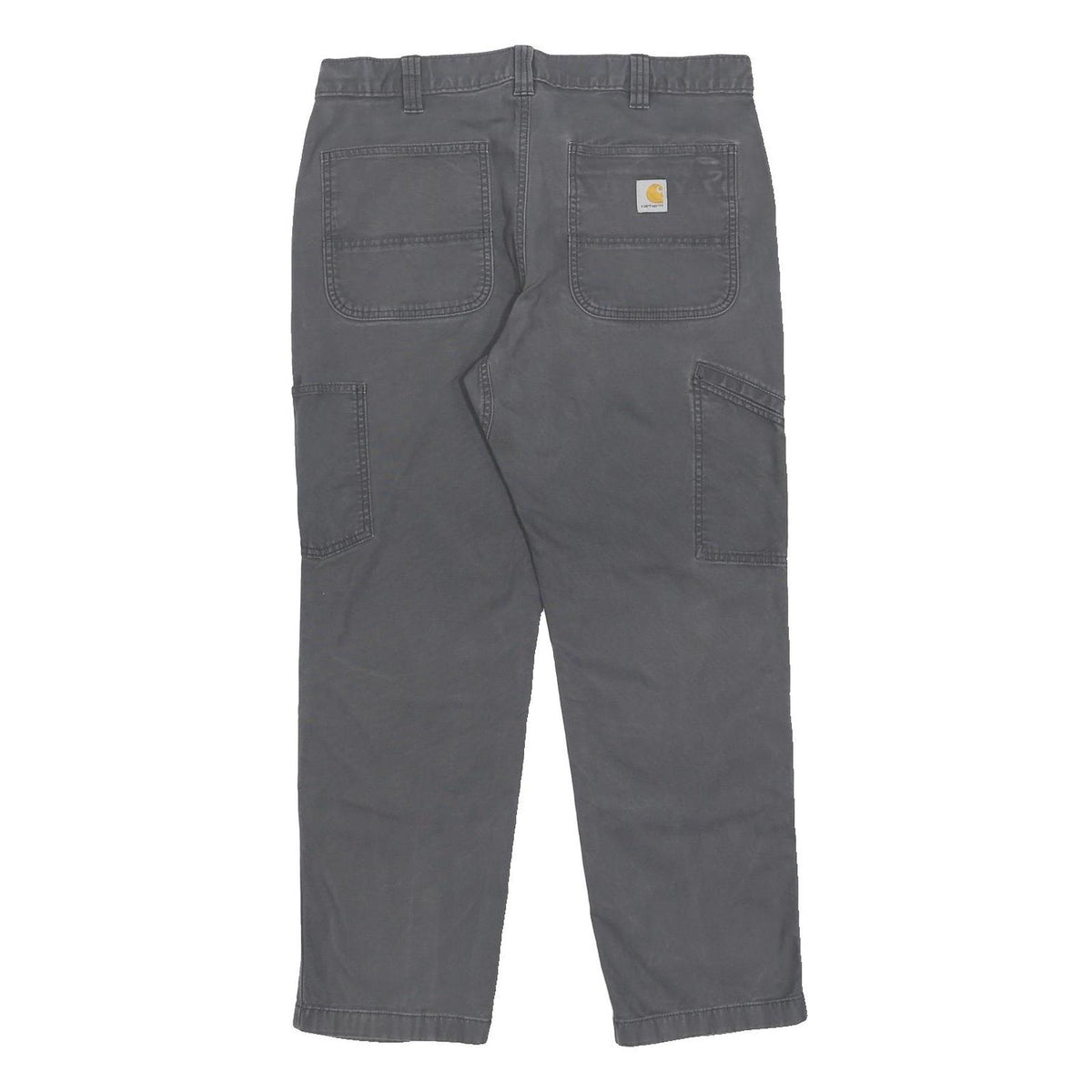 CARHARTT Mens Cotton Blend Grey Relaxed Leg Trousers W36 L30 Workwear Durable