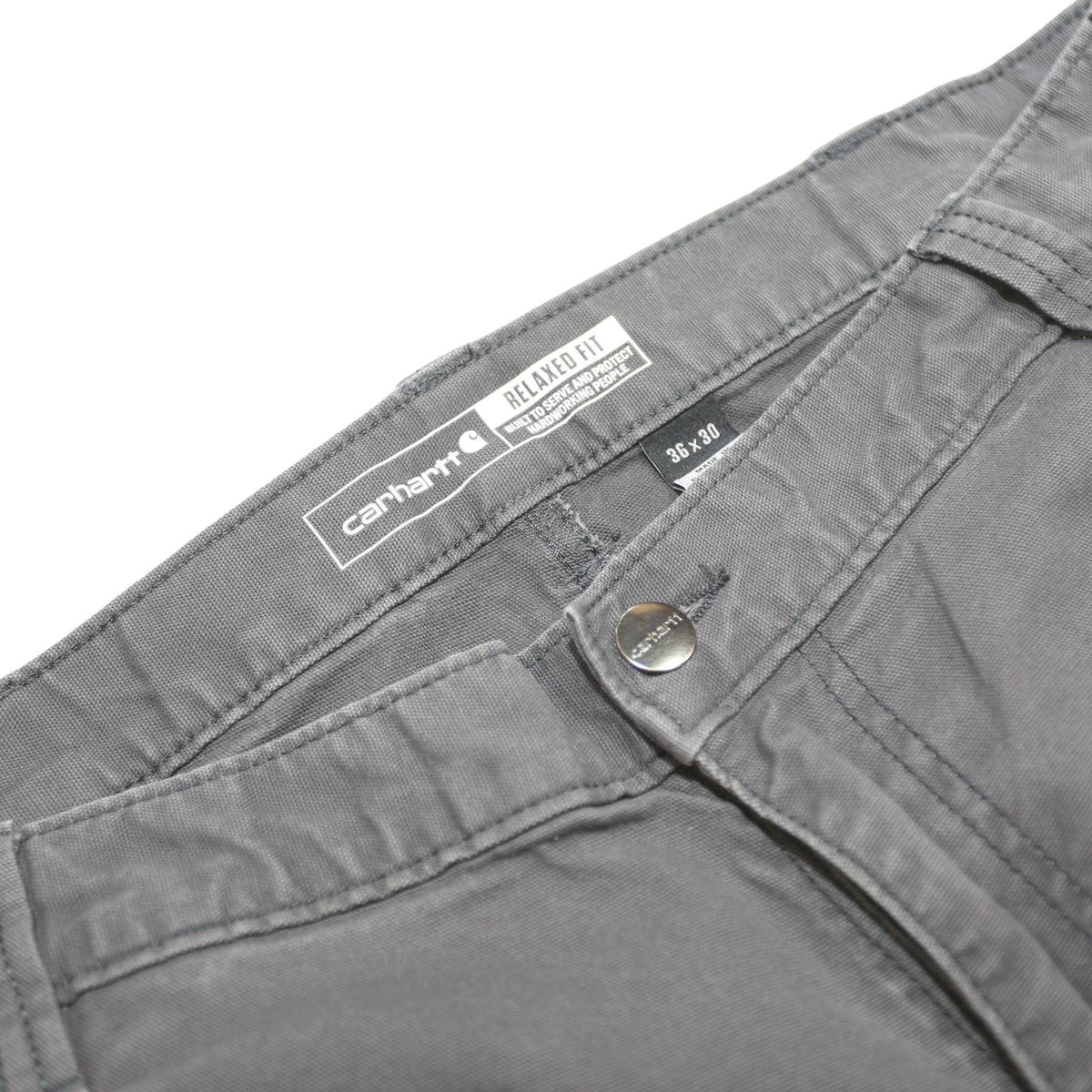 CARHARTT Mens Cotton Blend Grey Relaxed Leg Trousers W36 L30 Workwear Durable
