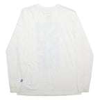 NIKE Mens White Blue Graphic T-Shirt L Long Sleeve Crew Neck Supreme 13 College