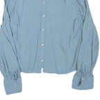 ZARA Womens Blue Shirt Long Sleeve Point Collar Plain L Lightweight