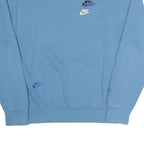 NIKE Mens Blue Crew Neck S Logo Sweatshirt Cotton Blend Casual Pullover
