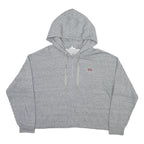 LEVI'S Womens Grey Zip Up Hoodie L Cropped Casual Cotton Blend Sweatshirt