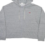 LEVI'S Womens Grey Zip Up Hoodie L Cropped Casual Cotton Blend Sweatshirt