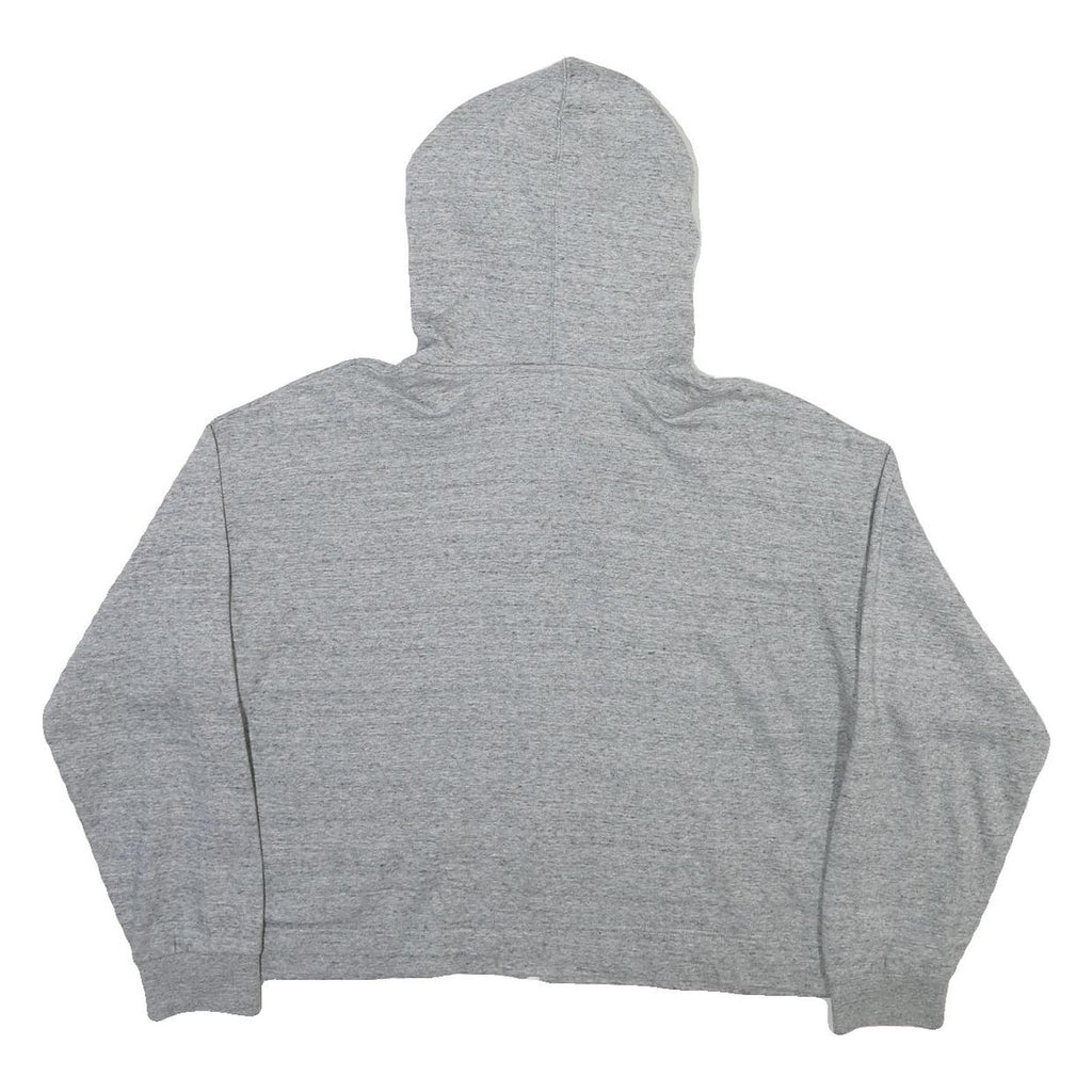 LEVI'S Womens Grey Zip Up Hoodie L Cropped Casual Cotton Blend Sweatshirt