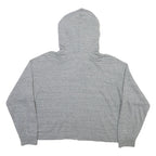 LEVI'S Womens Grey Zip Up Hoodie L Cropped Casual Cotton Blend Sweatshirt