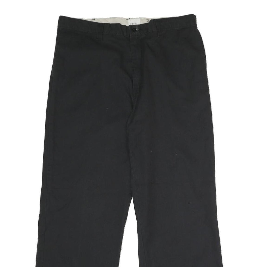 DICKIES Mens Polyester Blend Black Regular Straight Trousers W36 L30 Workwear