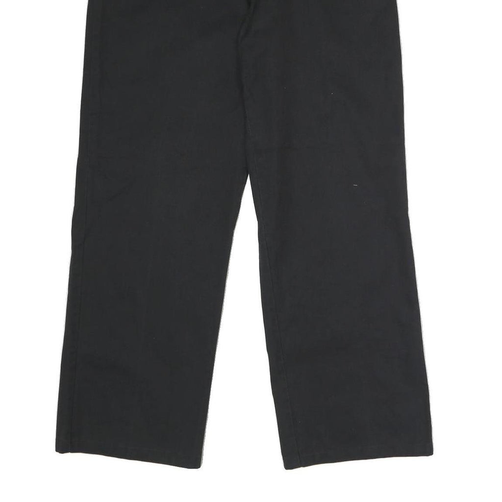DICKIES Mens Polyester Blend Black Regular Straight Trousers W36 L30 Workwear