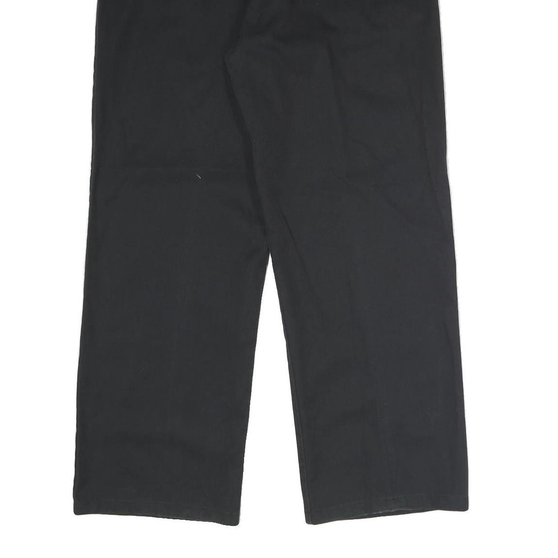 DICKIES Mens Polyester Blend Black Regular Straight Trousers W36 L30 Workwear