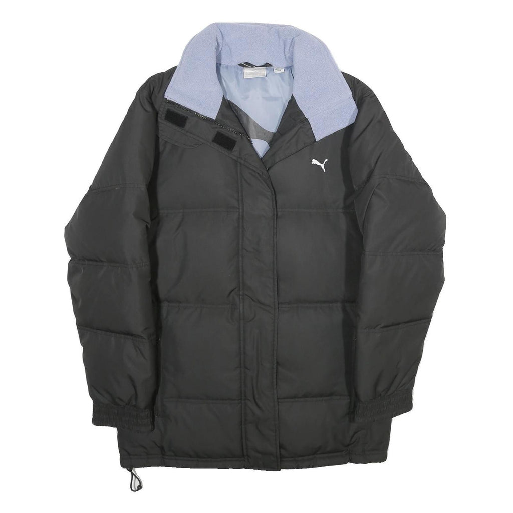 PUMA Womens Black Athletic Jacket UK 12 Zip Fleece Collar Warm Lightweight