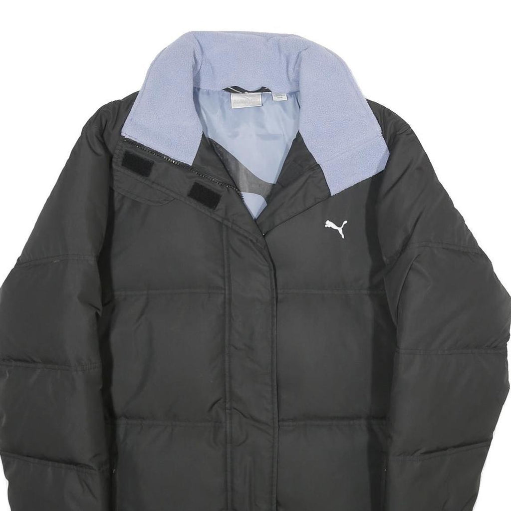 PUMA Womens Black Athletic Jacket UK 12 Zip Fleece Collar Warm Lightweight